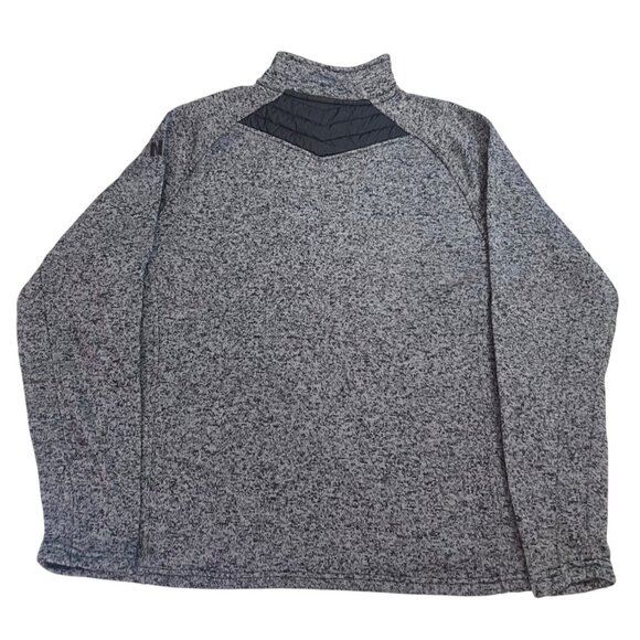Mens NRA Quarter-Zip Pullover Sweater With Quilted Accent Heather Gray/Black XL - Picture 2 of 6